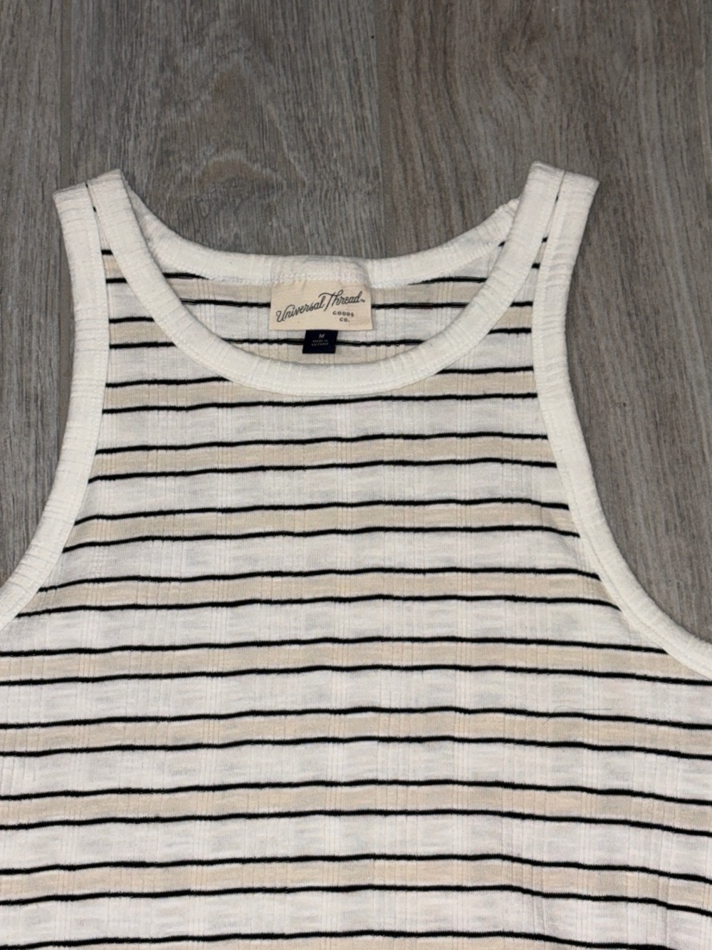 LIKE NEW! Women's Vintage Thread Cream Striped Tank - MEDIUM